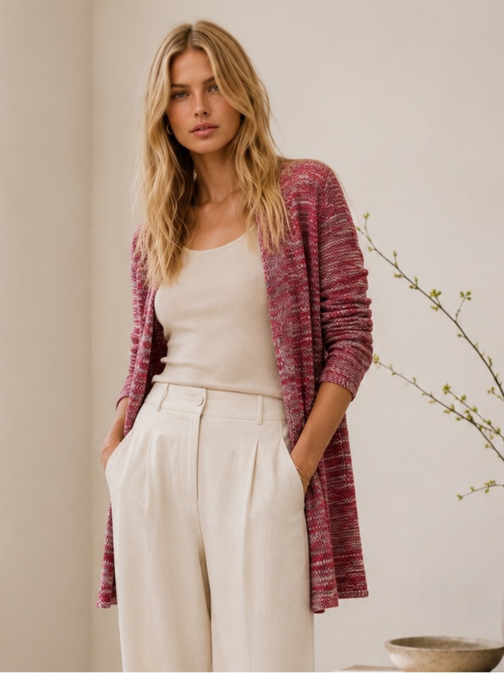 J.Jill • Marled Cotton Open Cardigan Duster • 100% Cotton • Medium